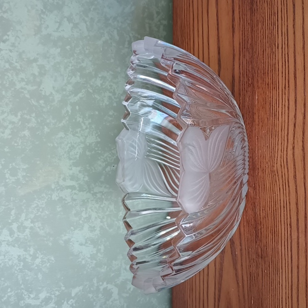 Mid Century Bleikristall Anna Hutte Candy Dish German Lead Crystal Tulip Ribbed